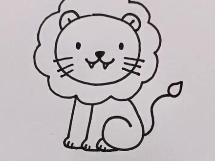 这样画狮子,眼睛和手都说学会了哦 #简笔画 #一起学画画