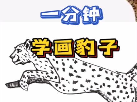 奔跑的豹子速写#零基础学画画 #手绘 #一起学画画 #速写 #一分钟干货教学