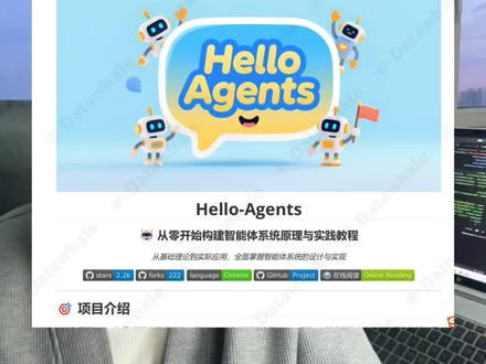 想学agent的朋友们 可以看看datawhale社区的agent开发教程hello-agents#AI #agent #大模型 #llm