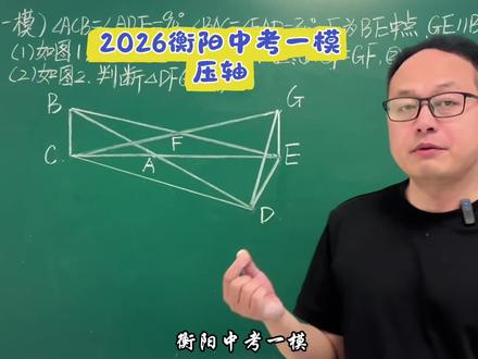 2026衡阳中考一模压轴,手拉手相似,轻松秒杀#中考数学#数学