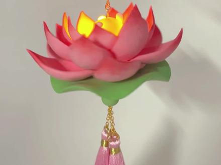 有手就会的粘土荷花灯 #中秋#玉兔#荷花灯#粘土手工 #礼物