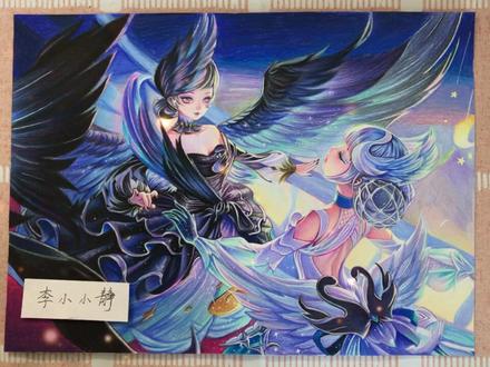 扇子婆娘优化太好看了~#小乔 #天鹅之梦 #小乔天鹅之梦 #彩铅 #手绘 #抖音小助手