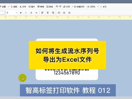 如何将生成的序列号,流水号,导出为Excel文件。#导出序列号 #智高标签打印软件 #流水号标签打印 #序列号标签打印 #导出流水号