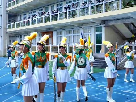 薹北第一女子鈡學仪仗表演@#校园