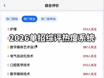 #2026山东单招综评#单招考试 2026单招综评热度系统