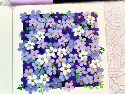 零基础1分钟画 安徽羽叶报春‖丙烯马克笔新手教程 #真实生活分享计划 #画画 #画画教程 #儿童绘画 #丙烯马克笔绘画