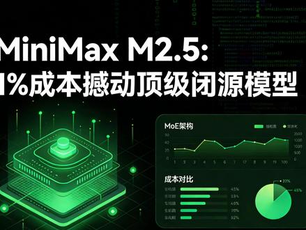 开源新王 MiniMax M2.5 炸场!MoE 架构 + 原生智能体设计,编码、推理能力比肩顶级闭源模型,成本却仅 1%,本地部署 + API 调用双支持,AI 平民化时代来了 #MiniMaxM2.5 #开源 AI #AI 编程