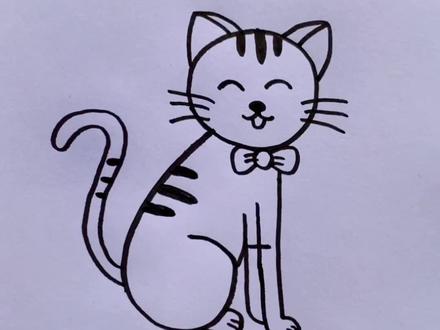 用6+1画猫咪,简单可爱。#简笔画 #一起学画画