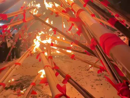 正月初八 化州市长岐镇西湾游神、夹兵烟花#西湾#西湾火把节#西湾初八#年例游神