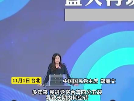 郑丽文就任国民党主席:台湾没有时间了,要开创百年两岸和平#台湾 #和平