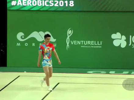 #竞技健美操世界锦标赛 2018年竞技健美操世界锦标赛 中国队男单王浩宇 #竞技健美操 @抖音小助手