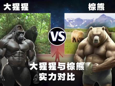 银背大猩猩VS棕熊,谁的实力更加强大?.