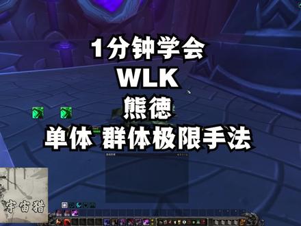 魔兽世界巫妖王之怒WLK 3.35 熊德 天赋雕文单体群体手法教学 #WLK #魔兽 #熊