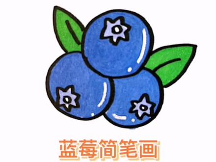 水果系列之蓝莓简笔画#水果#蓝莓#画画@抖音青少年