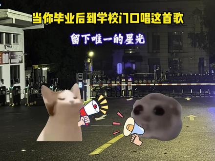 当你毕业后到学校门口唱这首歌#猫meme#堕