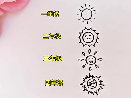 不同年级画太阳#简笔画#儿童简笔画 #画画 #启蒙早教 #一学就会系列