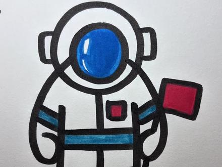 爸爸画的vs妈妈画的宇航员,你学会了嘛#画画 #简笔画 #一起学画画 #零基础学画画 #儿童简笔画