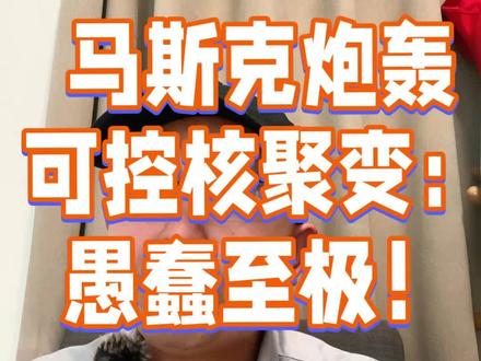 马斯克说可控核聚变愚蠢至极