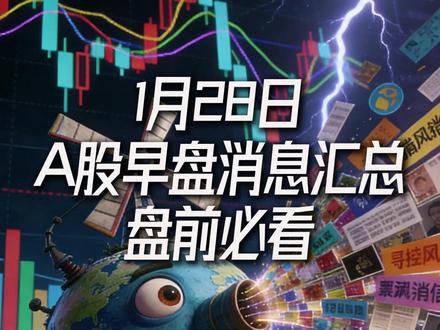 1月28日A股早盘消息汇总,盘前必看 #财经 #股票 #A股 #芯片 #黄金