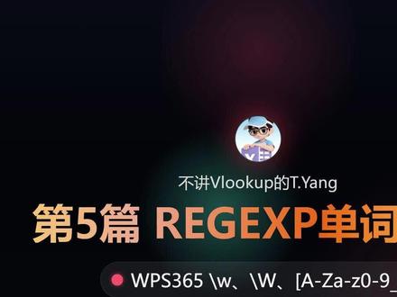 表格新系列-正则篇05 单词字符 #函数 #正则 #REGEXP #AI办公