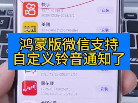 好消息!好消息!鸿蒙版微信支持“自定义铃音”通知了!!!#鸿蒙版微信 #手机使用技巧 #nova14uitra #华为手机 #鸿蒙6.0