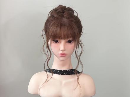 平刘海韩系氛围感慵懒丸子头教程来啦 #丸子头教程 #韩系发型#氛围感发型 #慵懒发型