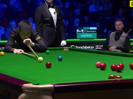 最新比赛,赵心童制胜局火力全开,两杆破百6:3淘汰墨菲,晋级四强!#斯诺克 #台球 #赵心童 #球员锦标赛