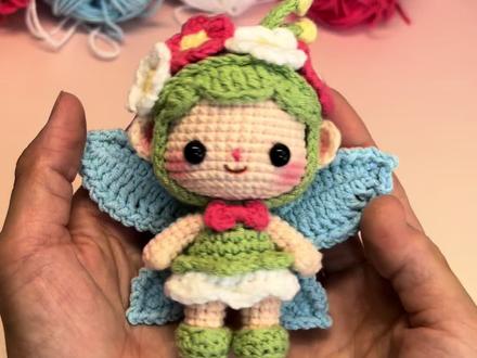 花精灵教程一(头部详细教程)#小挂件的钩针教程