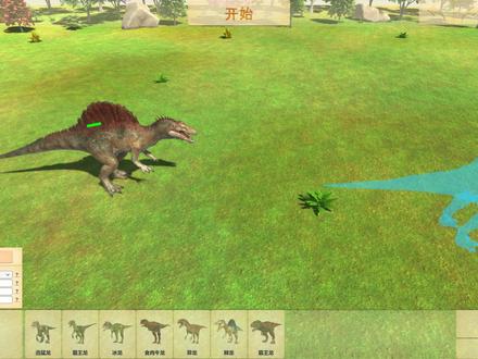 动物战争模拟:棘背龙VS巨型螳螂 两只大钳子好比死神镰刀一样 #动物战争模拟