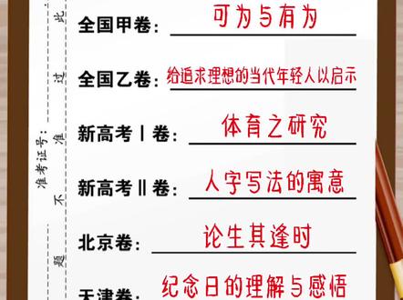 2021高考作文!你想写那篇?快来看看吧!#高考加油 #高考作文 #高考语文 @抖音小助手