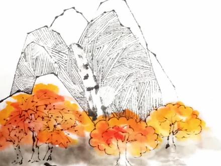 #创作灵感 古诗配画《山中》王维,画中有诗,诗中有画。#古诗配画 #画古诗 #诗配画 #线描画 #古诗 #古诗配画 #零基础学画画 #王维 @抖音青少年