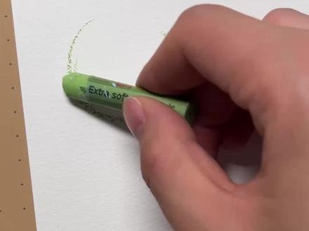 树怎么画?一个视频教会你 #油画棒 #油画棒教程 #油画棒风景画