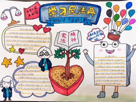 学习民法典手抄报来啦#手抄报 #画画