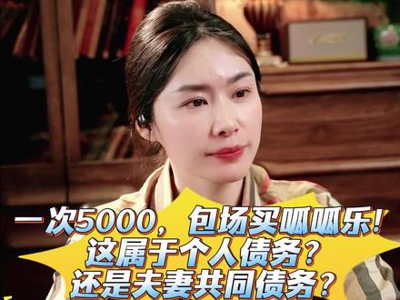 4月26日 一次5000,包场买呱呱乐!这属于个人债务?还是夫妻共同债务?#法律咨询 #普法日常 #南京律师 #夫妻债务纠纷 #个人债务