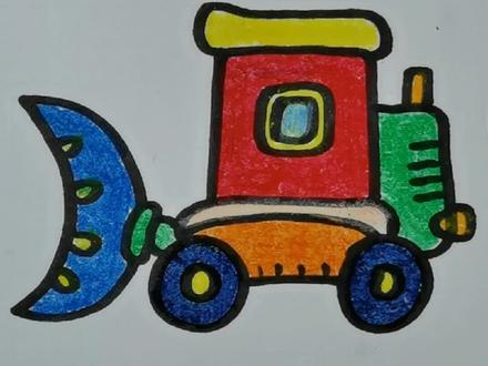 一起来画铲车吧!#简笔画 #铲车 #画画 @DOU+小助手