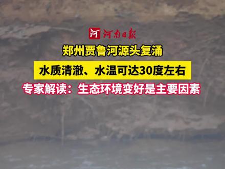 近日,郑州贾鲁河再现复涌景象。河南省地质科学研究所专家解读,生态环境变好是主要因素。(记者 齐亚琼 陈浩)