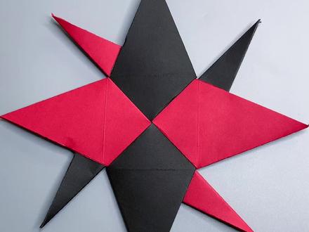 超级酷的飞镖,做法很简单,用三角形做的#手工diy #亲子手工 #折纸