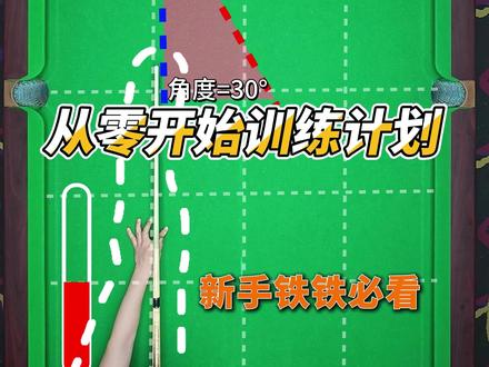 从零开始训练计划之二分点30°反角球练习。 #台球#台球教学#台球是一种生活#台球技巧#走啊去打球