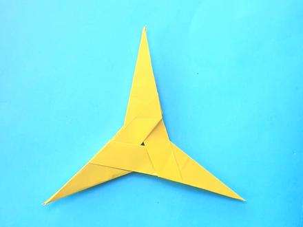 不用胶水一张纸折好玩的三角飞镖,简单易学小朋友喜欢,手工折纸