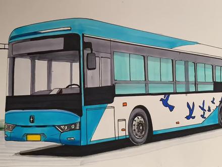 今天画一辆亚星公交车,喜欢吗 #画画 #巴士迷 #公交车