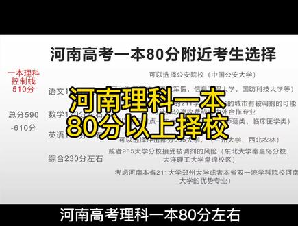 河南高考理科一本线上80分择校#河南高考 #2022高考加油 #升学规划 #一定要看到最后 #志愿填报
