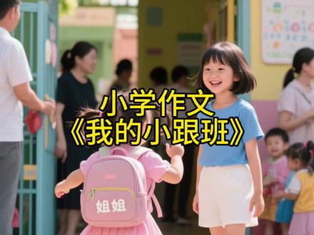#新学期 #小学语文 #小学作文 #作文素材 #开学第一课 我的小跟班
我家有个“小跟班”,不是小狗,是我三岁的妹妹朵朵。她总穿着粉色的小裙子,扎着两个歪歪扭扭的小辫子,不管我去哪儿,她的小短腿都“哒哒哒”地跟着。
每天早上我写作业,她就搬个小凳子坐在旁边,拿支蜡笔在纸上画圈圈,还奶声奶气地问:“姐姐,你写的字怎么像小虫子在爬呀?”我假装生气瞪她,她就咯咯笑,把沾着蜡笔灰的小手伸过来,要我抱。
上周六我教她拍皮球,她总是把球拍到自己脚上,疼得皱着眉头,却不肯停。后来她终于拍了三下,高兴得跳起来,扑到我怀里喊:“姐姐,我比小狗还厉害!”我摸着她的小脑袋,觉得这个小跟班,真是我最可爱的小麻烦。
现在每天放学,我都会先在幼儿园门口等她。看着她背着小书包,从里面跑出来喊“姐姐”,我就知道,今天又会有好多甜甜的小事发生啦。