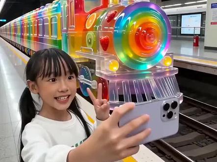 彩虹果冻列车来啦! 小朋友爱看的动画片#彩虹果冻列车#动画片儿童视频3-6岁 #益智动画 #即梦AI#即梦ai