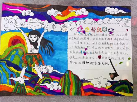 盘古开天辟地#读书介绍卡 #手抄报模板 #小学生手抄报