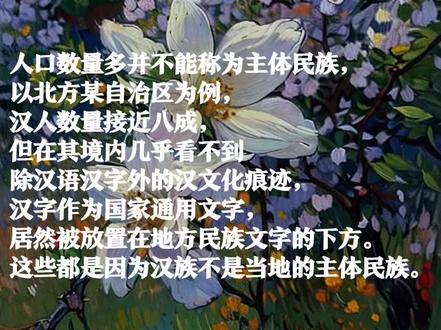 “主体民族”的灵活定义。#汉族