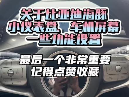 关于比亚迪海豚小仪表盘、车机屏幕上的功能设置! 最后一个非常重要,记得点赞收藏#每天一个用车知识 #比亚迪海豚 #比亚迪新能源汽车推荐 #车知识分享计划 #开海豚的年轻人小慧