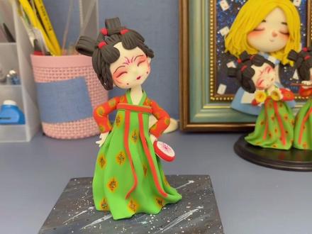 #超轻粘土 #手工 #唐宫夜宴 小姐姐裙子制作过程来啦! @DOU+小助手