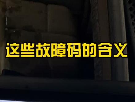 这些故障码的含义一定要明白#汽车维修