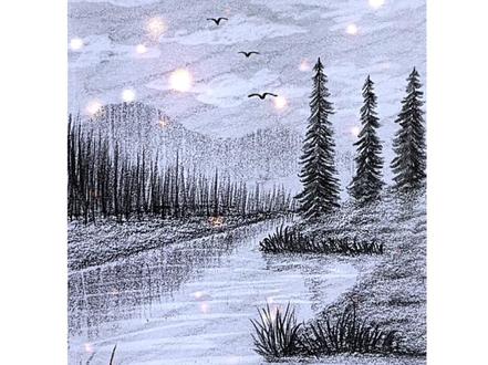 1分钟速成!超简单湖边风景画#零基础学画画 #画画 #画画其实很简单 #原来画画如此简单 #创作灵感