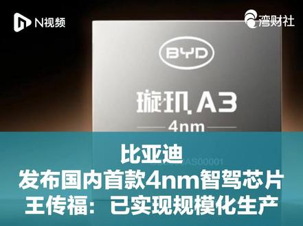 比亚迪发布国内首款4nm智驾芯片,王传福:已实现规模化生产 #比亚迪发布自研4nm智驾芯片 #璇玑A3芯片适配L3L4自动驾驶需求
2026年5月28日,比亚迪举办“敢为”智能化战略发布会,集中公布多项智能化布局成果,并正式发布国内首款4nm制程车规级智驾芯片璇玑A3。
亚迪董事长王传福介绍,璇玑A3采用车规级4nm工艺,搭载16核CPU,带宽273GB/s,三颗芯片协同工作整车总算力超2100TOPS,同时兼顾功耗控制与算力利用率。目前璇玑A3已实现规模化量产,可适配支持L3、L4级别自动驾驶应用需求。
比亚迪同时推出城市领航安全兜底政策,开放全系车型高阶辅助驾驶选装,明确汽车智能化下半场发展目标与研发规划。
王传福表示:“真正的‘敢为’,从来不是无所畏惧,而是心怀对生命、对规则、对技术的敬畏,明知难而为之,始终做难而正确的事,敢为人先,一路向前”。